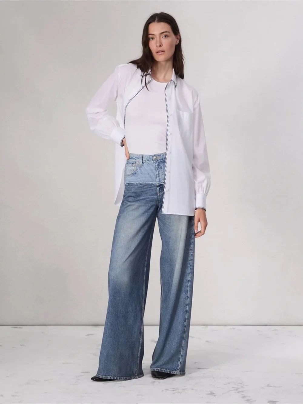 NWT Rag & Bone Miramar Sofie Wide Leg High Waist Terry Cloth Sweats Jeans 31
